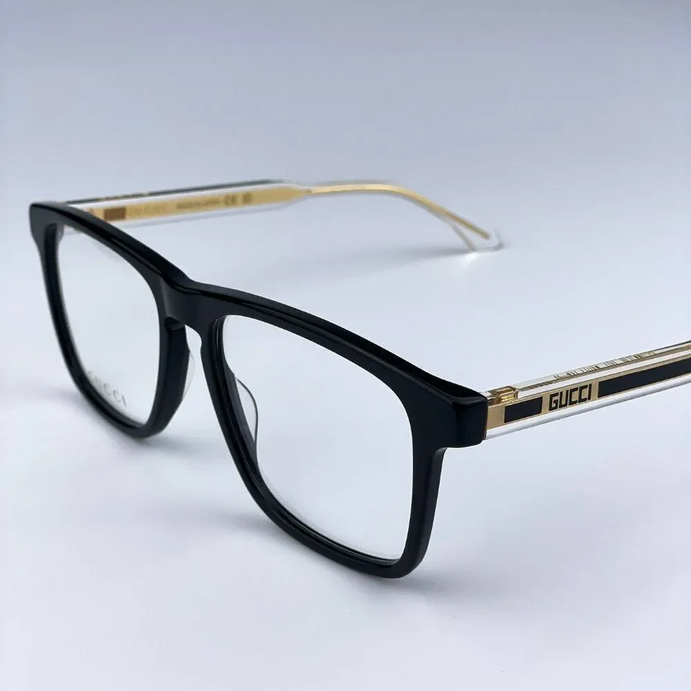 NEW Gucci GG0561ON 001 Black Crystal Square UnisexEyeglasses